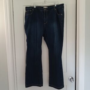Woman Within Dark Blue Boot Cut Jeans Excellent Used Condition 18W